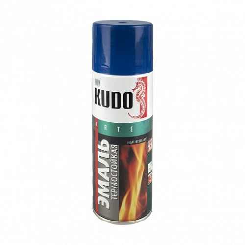 Эмаль термостойкая синяя 520 мл KUDO KU-5004 Эмаль термостойкая синяя 520 мл KUDO KU-5004