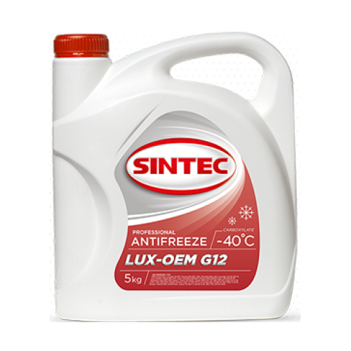 Антифриз Sintec-40 G12 plus Lux (красный) 5кг Антифриз Sintec-40 G12 plus Lux (красный) 5кг